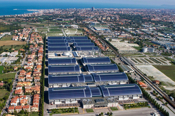 visione aerea della fiera di rimini