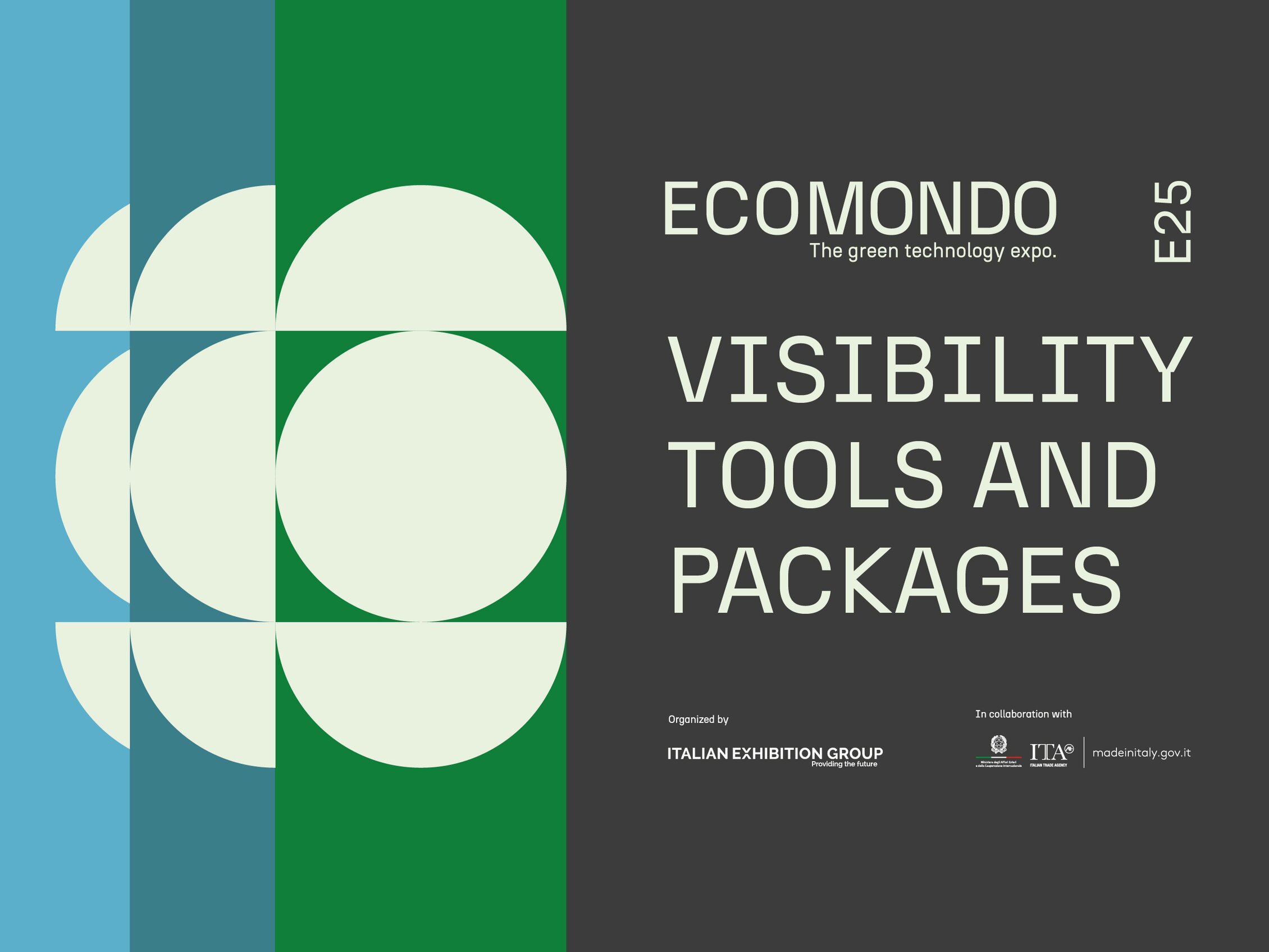 grafica sui toni del blue. verde e grigio con la scritta 'visibility tools and packages'